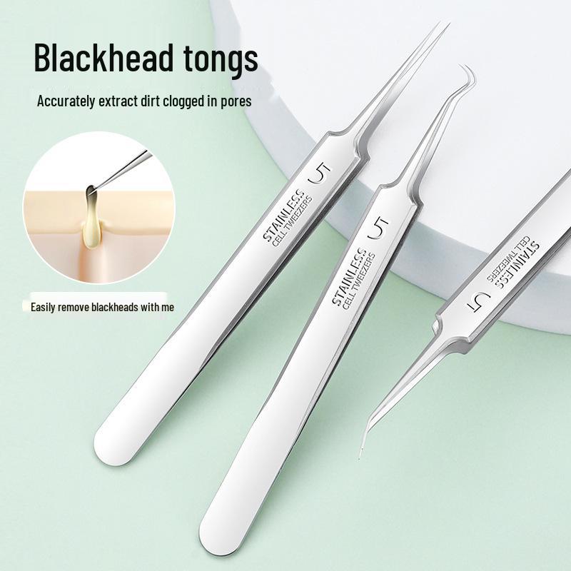 Stainless Steel Blackhead Remover Tool Set: Clips and Needles for Acne and Pimple Care