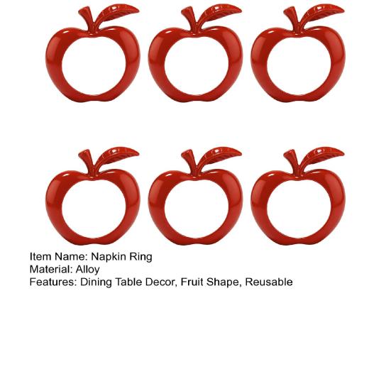 6Pcs Fruit Napkin Rings Jewish New Year Napkin Rings Decorative Alloy Napkin Holders for Rosh Hashanah Christmas Weddings Parties