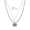 Butterfly Beaded Necklaces Butterfly Choker Pendant Necklace Beaded Choker Resin Material Perfect Gift for Girl Children
