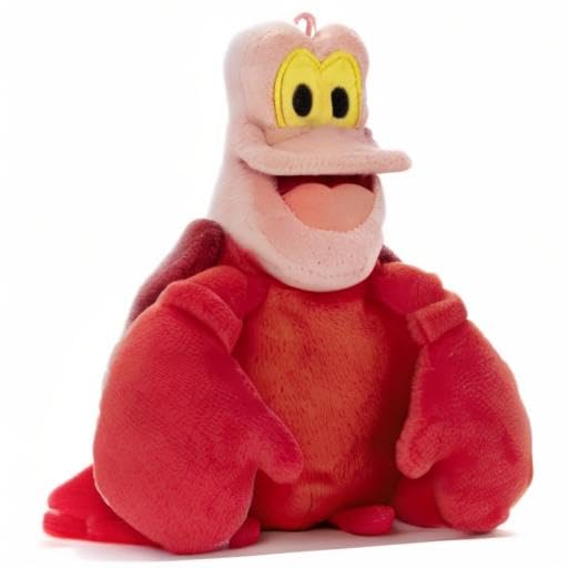 Disney Character Washable Beans Collection Sebastian Plush Toy, Approximately 14cm Tall