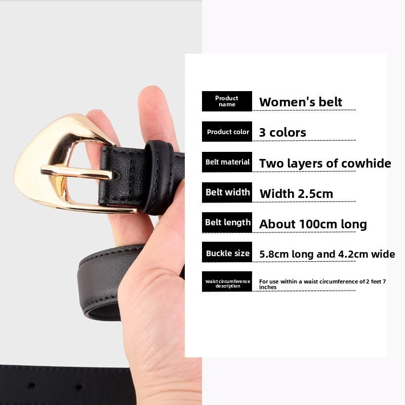 Genuine Leather Womens Business Belt With Steel Buckle For Casual And Office Wear