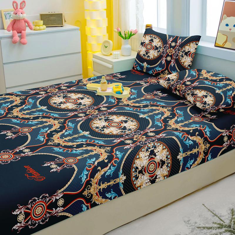 Set Lenzuolo Sotto con Angoli Semplice Moderno, 3 Pezzi, Fantasia Bohemia, Opaco, Set Copriletto Stampato per Camera da Letto, Biancheria da Letto