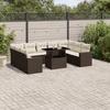 VidaXL Garden Lounge Set 10 Pcs with Brown Cushions Wicker 3267483