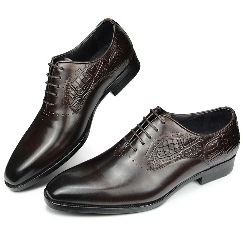 Fashion Comfortable Business Leather Shoes For Men Handcrafted Formal Oxfords Authenic Black Brown Lace-up Dress Office Trendy Footwear