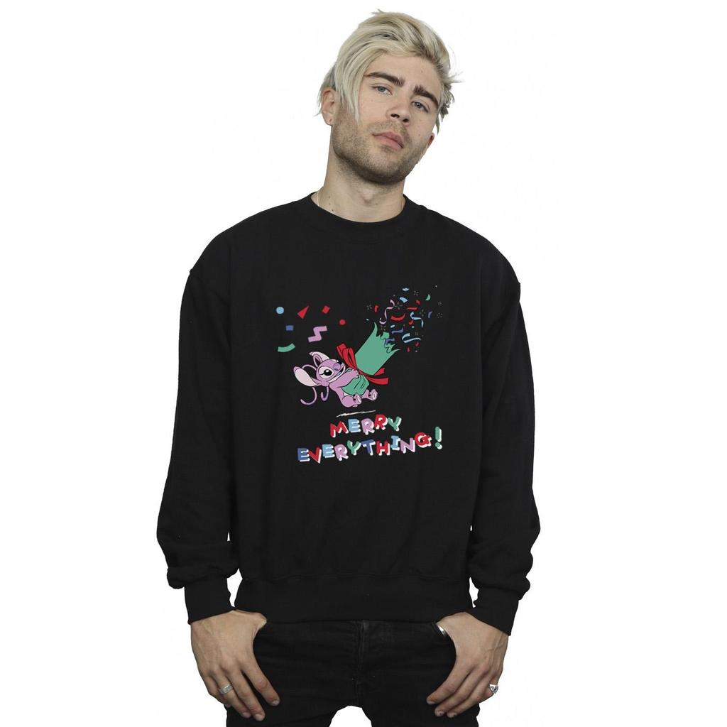 Disney Mens Lilo And Stitch Angel Merry Everything Sweatshirt
