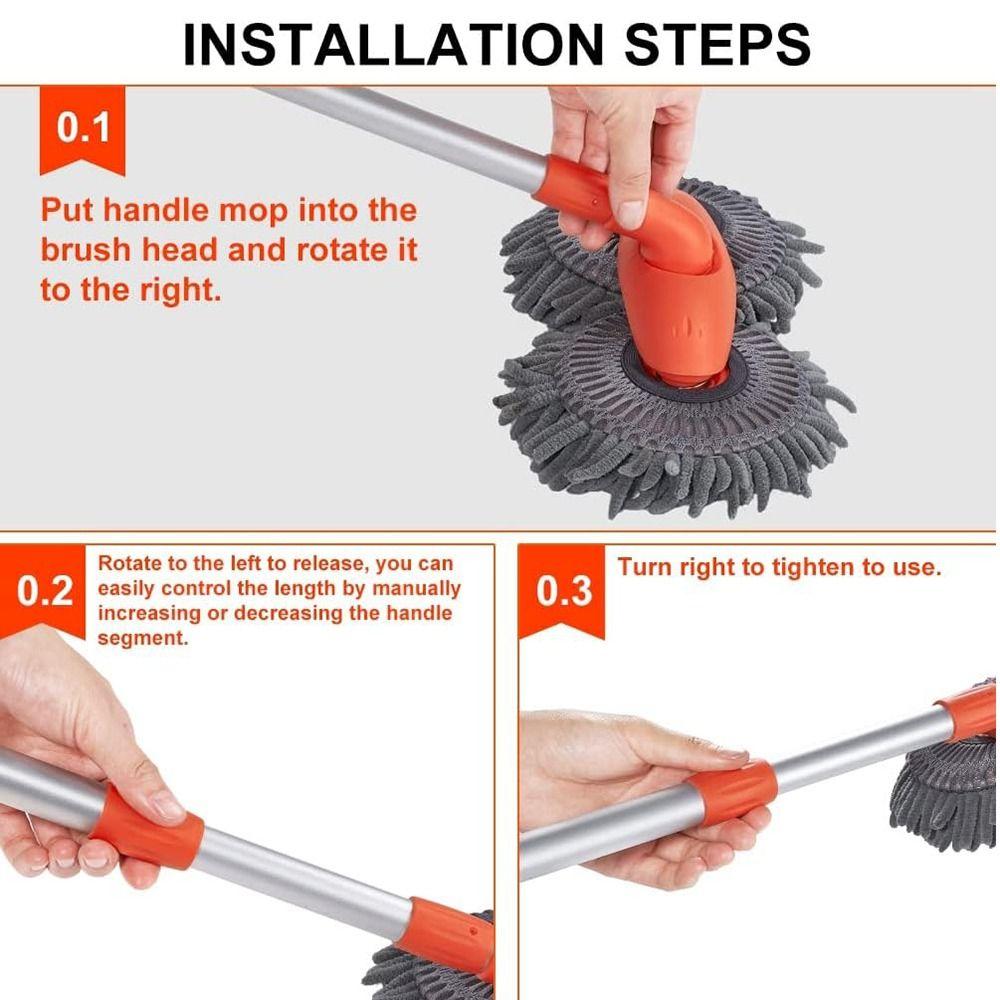Mop s dlouhou rukojetí na mytí auta Třídílná teleskopická sada na čištění auta Čisticí kartáč na auto Čelní sklo