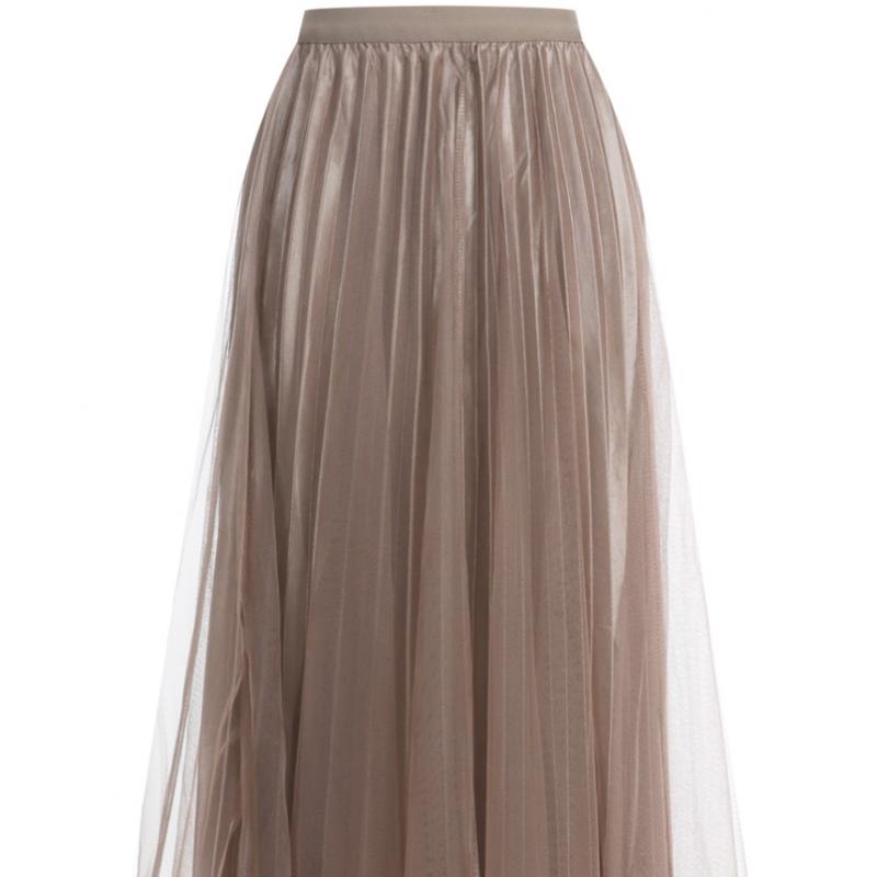 Shop Women S waiStband See ThroUgh Lace meSh Long Pleated Skirt Black Th U wSk