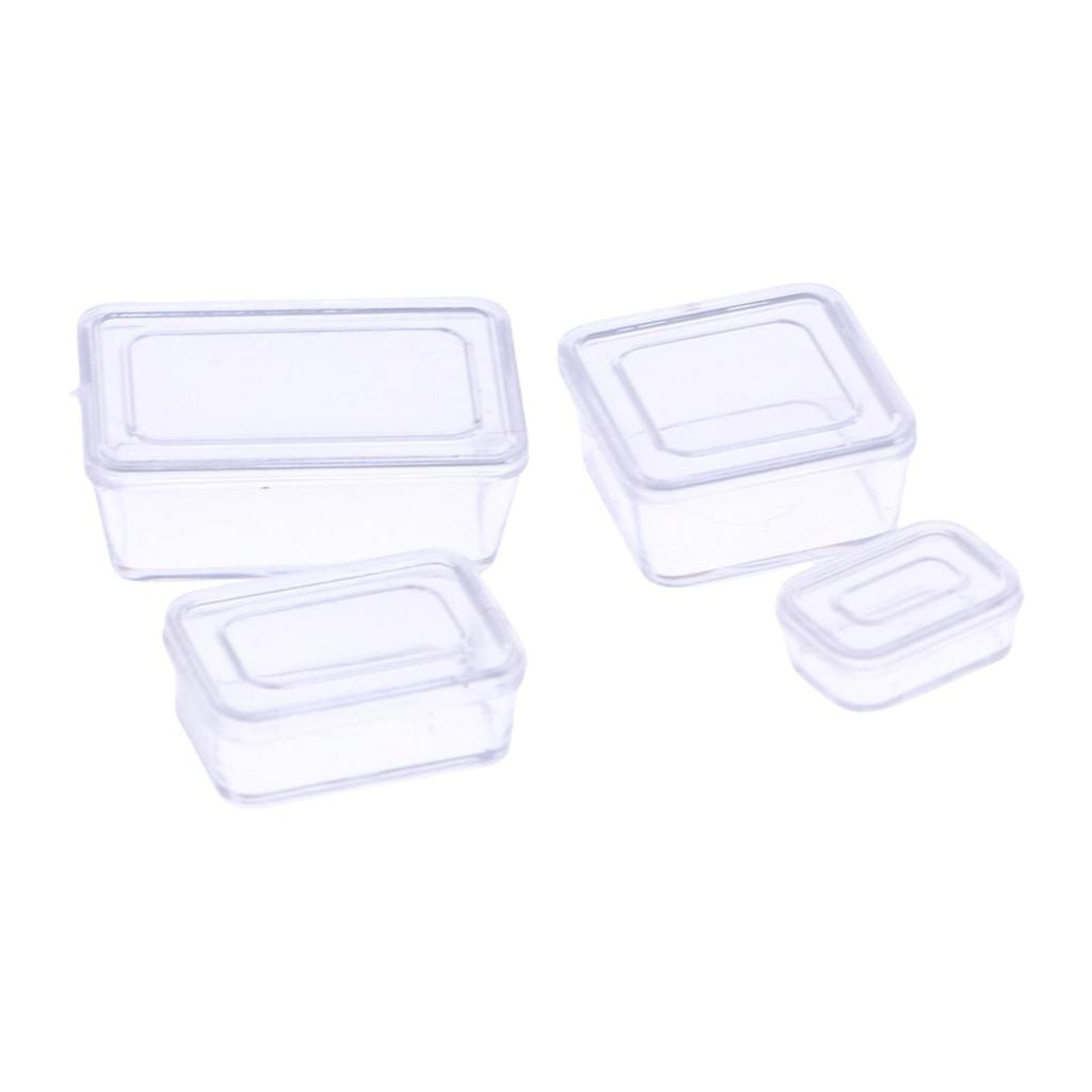 4x 1:12 Dollhouse Bento Lunch Boxes Miniature Model Bento Box Food Storage