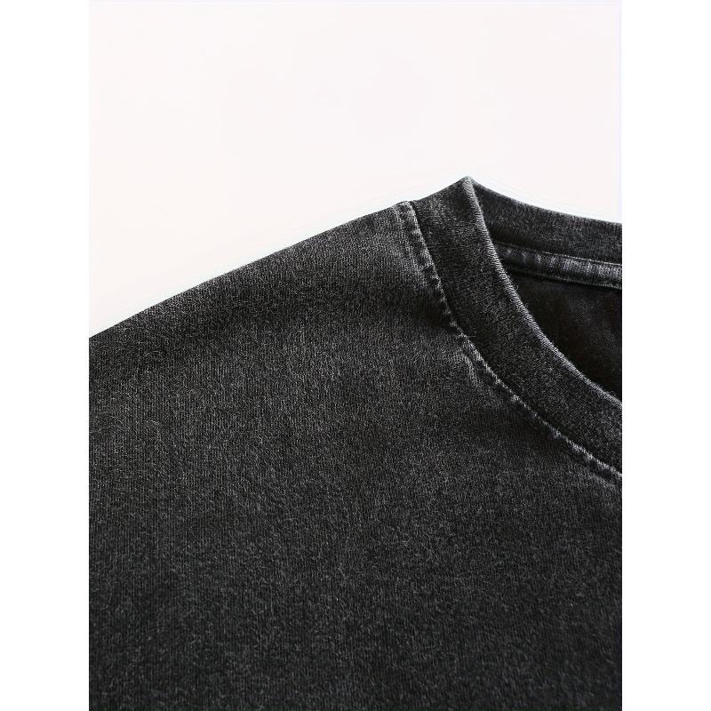 Men'S Summer Trend T-shirt Short Sleeve Leisure Washed Cotton Printing, Trendy And Fashionable Street Style, Suitable For Travel And Sports Wear
