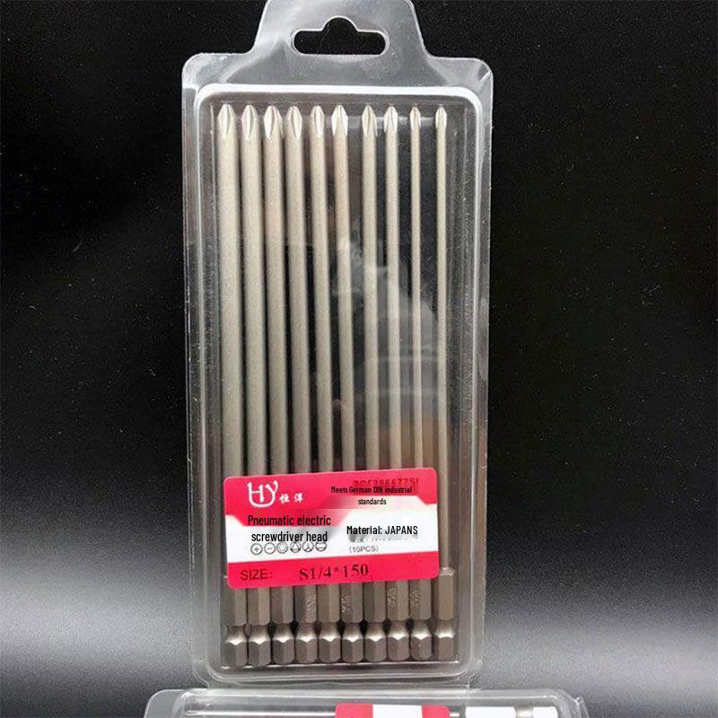Strong Magnetic S2 Alloy Steel Phillips Screwdriver Bit, 1/4" Single-Head, Extended for Electric/Air Screwdrivers, Model PH012