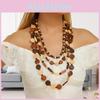 Bohemian Multilayer Wooden Bead Necklace For Women Summer Fashion Accessory