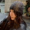 Cool Black Sequins Party Hat Breathable Skull Hat Party Bonnet Knit Hat