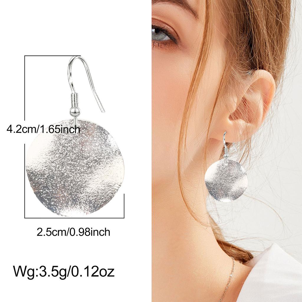 Irregular Round Drop Earrings for Women Simple Curved Frosted Allergy Resistant Piercing Earrings Jewelry