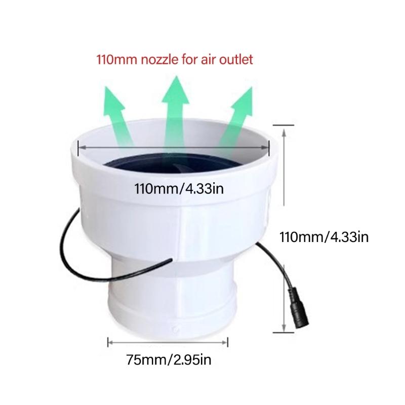 Inline Duct Fan 75mm To 110mm 12V 3W Ventilation Exhaust Fan Smokes Removal Fan for Effective Air Quality Improvement