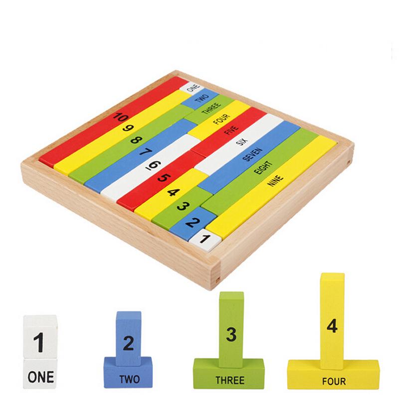 Montessori vzdělávací dřevěné hračky 1-10ciferná kognitivní matematická hračka výuka logaritmu Verze Kid Early