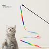 2 stk Cat Stick Interactive Toy Tosidig Rainbow Webbing Tease Ripebestandig Bittbestandig Underholdende Cat