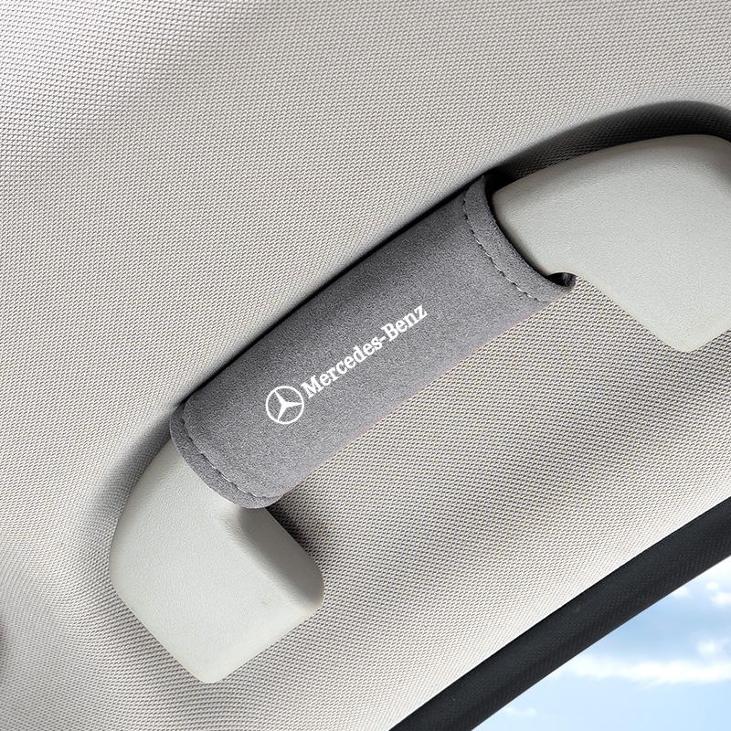 CRX1 Suede Leather Car Roof Grab Handle Cover Handle Protection Cover For Mercedes Benz C E S Class GLC GLB GLE GLS W212 W213 sticker
