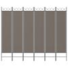 6 Piece Anthracite Folding Screen 240 X 200 Cm Fabric