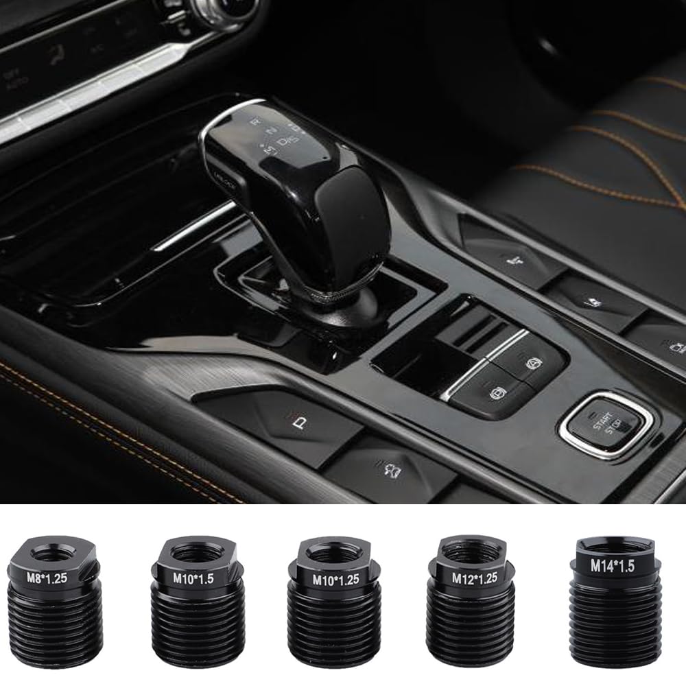 Samcos Aluminum Alloy Shift Knob Adapter M8*1.25/M10*1.25/M10*1.5/M12*1.25/M14*1.5 Replacement Screws with Inner Screws Easy Installation