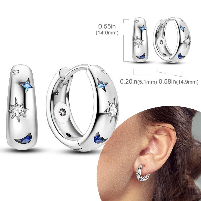 Women Earring 925 Silver Hoop Earrings Love Heart Butterfly Drop Earring Stud For Women Girls Party Jewelry Gifts