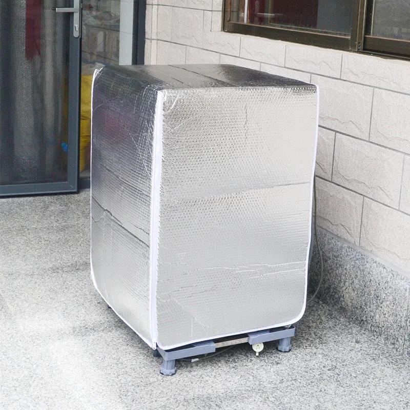 Washing Machine Cover Tin Foil Double-Layer Waterproof Dustproof Sun Protection Dryer Cover Durable Household Protective Cover
