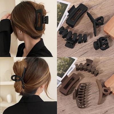 4/5/7 Stück Kopfschmuck Set Damen Mode Krallenclip Kaffee Schwarz Acryl Große Haarspange Koreanisch für Mädchen Haarspange Haarschmuck