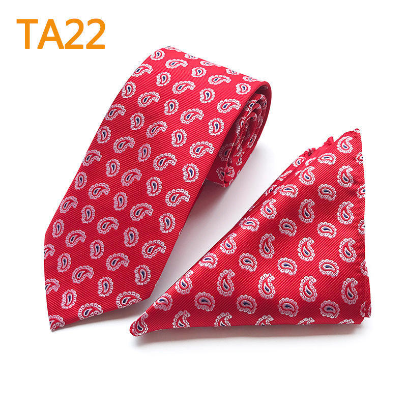 Polyester Large Waist Men'S Tie Men'S Pocket Towel Two-Piece Set