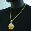 Fire and Dumbbell Fashion European and American Hip Hop Pendant As A Symbol of Power for Men's Trendy Brand Accessories