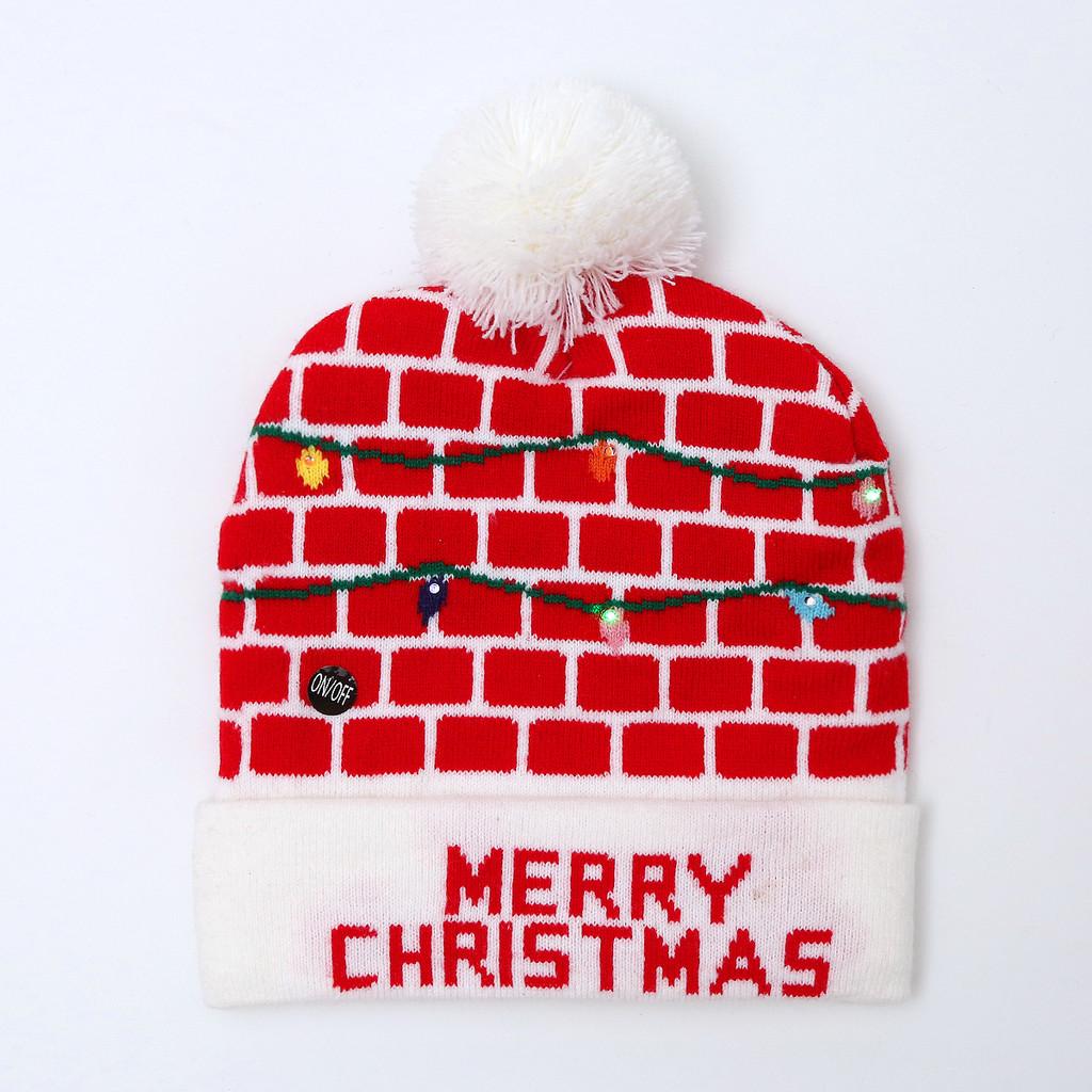 Unique Patterned Christmas Beanie Hat With Bright Led Lights For Winter Cheer