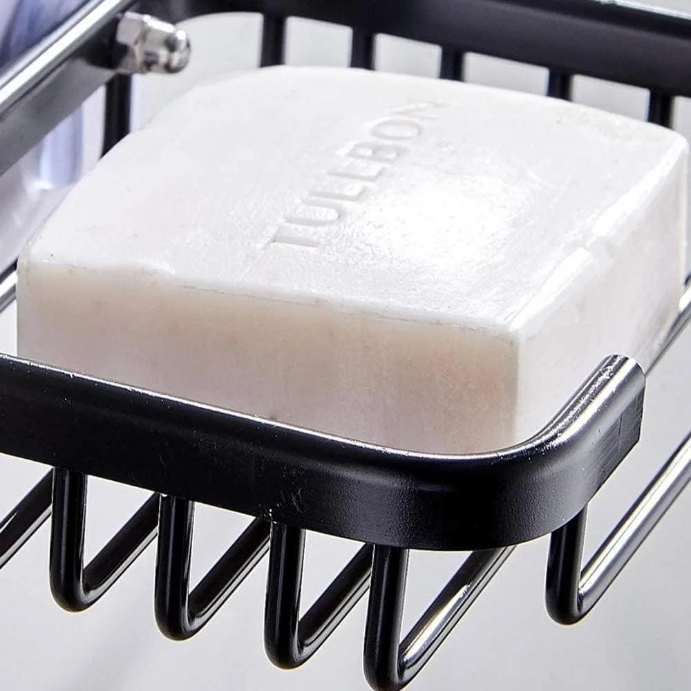 Soap Holder Dish Storage RackGold Soap Dish for Shower Creative Hanging Drain Rack,Self Adhesive Soap Dish Holder