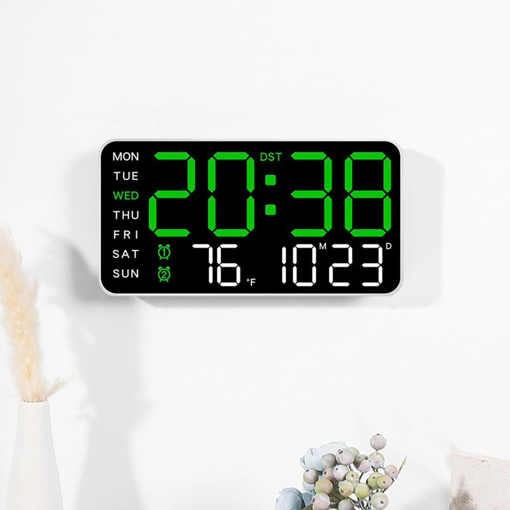 Large LED Digital Wall Clock Temperature Date Display Remote Control Electronic Clock for Bedroom Living Room Office Gym Decor