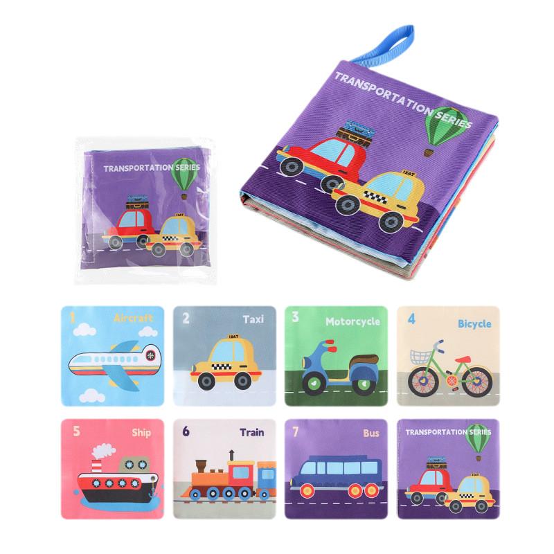 

Baby 3d Cloth Book Early Learning Toy Animal Character Food Recognition Palm Book Transportation