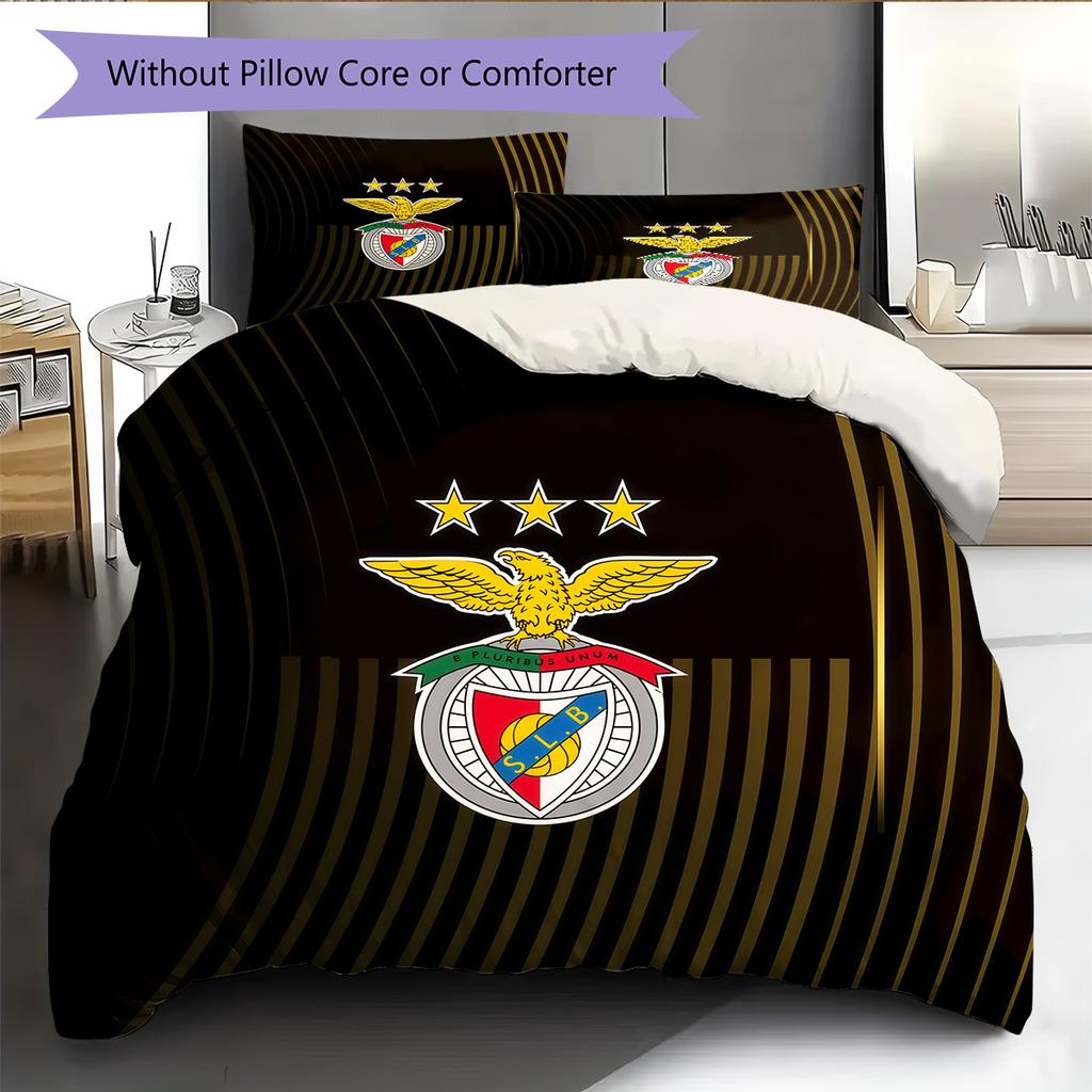 Set Copripiumino Trapuntato con Motivo SL Benfica Decorazione per la Casa Regalo (1 * copripiumino + 2 * federe senza imbottitura)