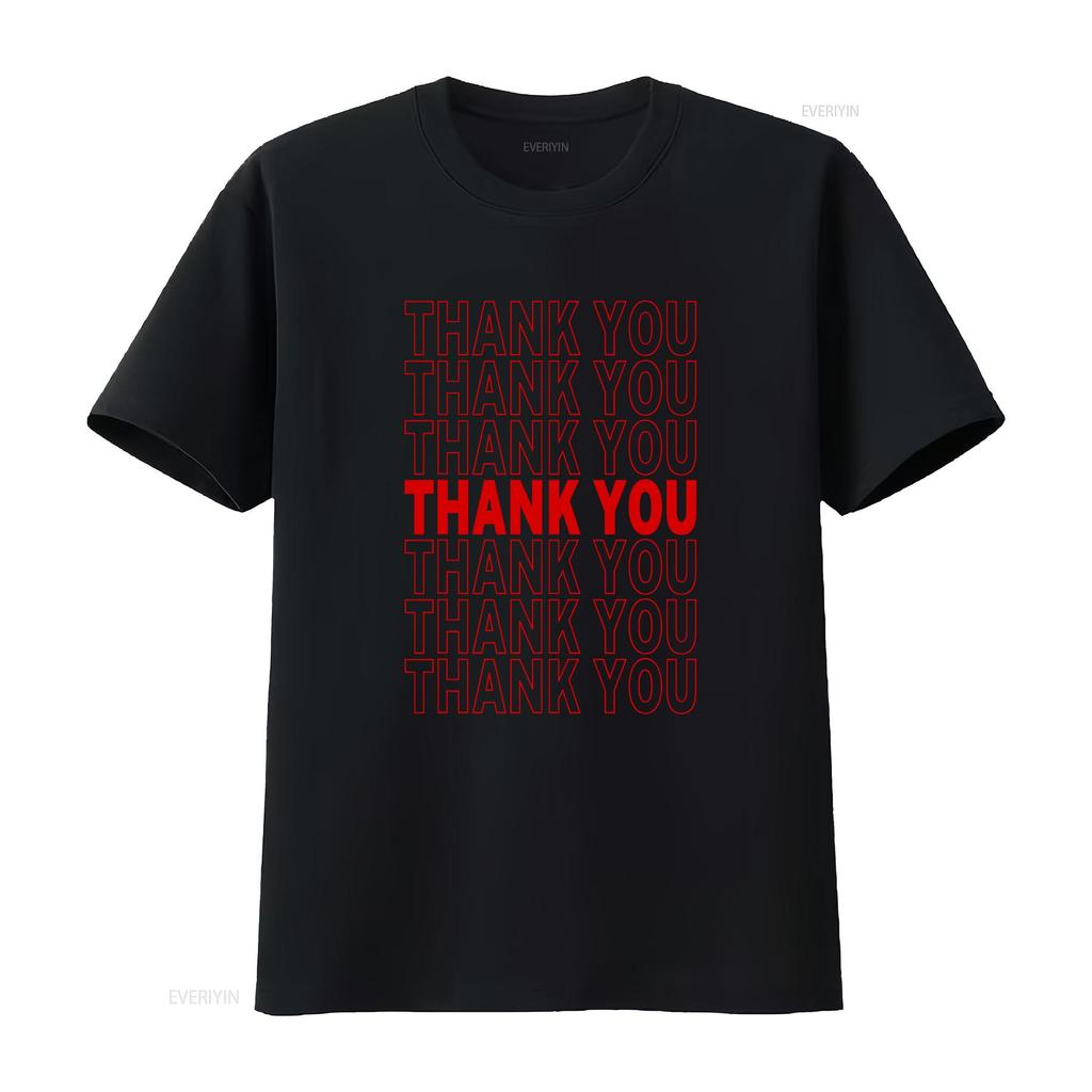 Thank You Bag T Shirt Vintage Washed Unisex Stylish Homme Designer Clothes Casual Fashion Top For Everyday Wear Graphic