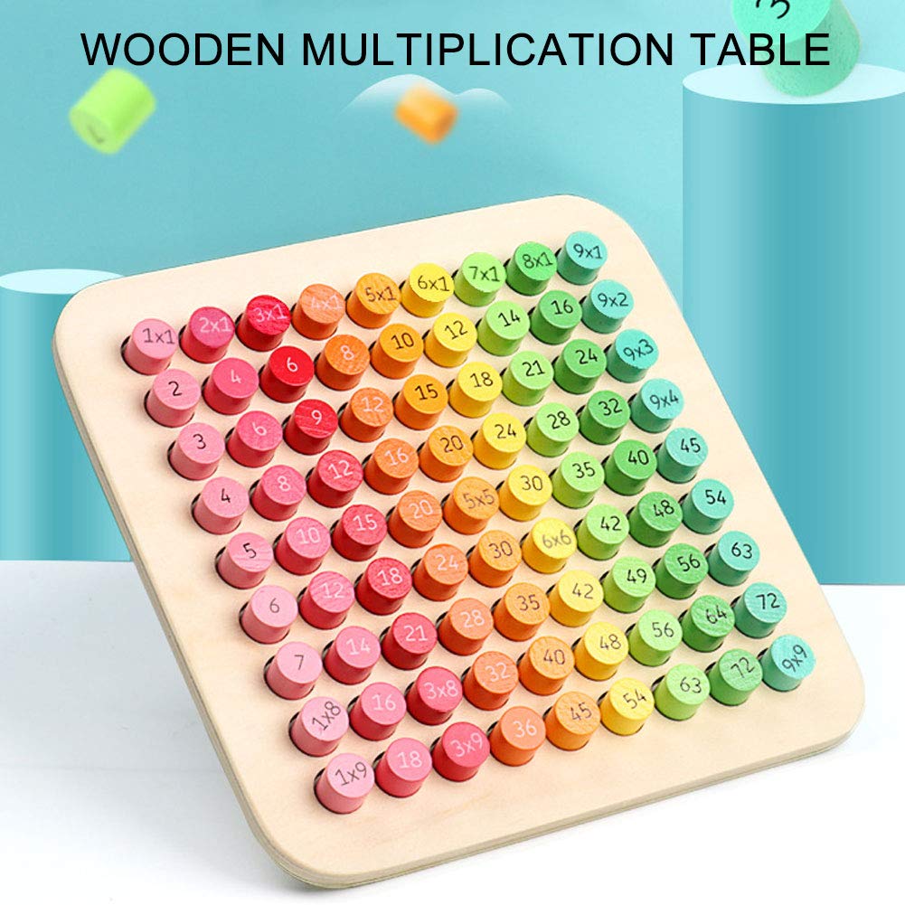 Math Multiplication Table Toys Safe Harmless Wooden for Boys and Girls for Mathematics Education Toys, Burr-free