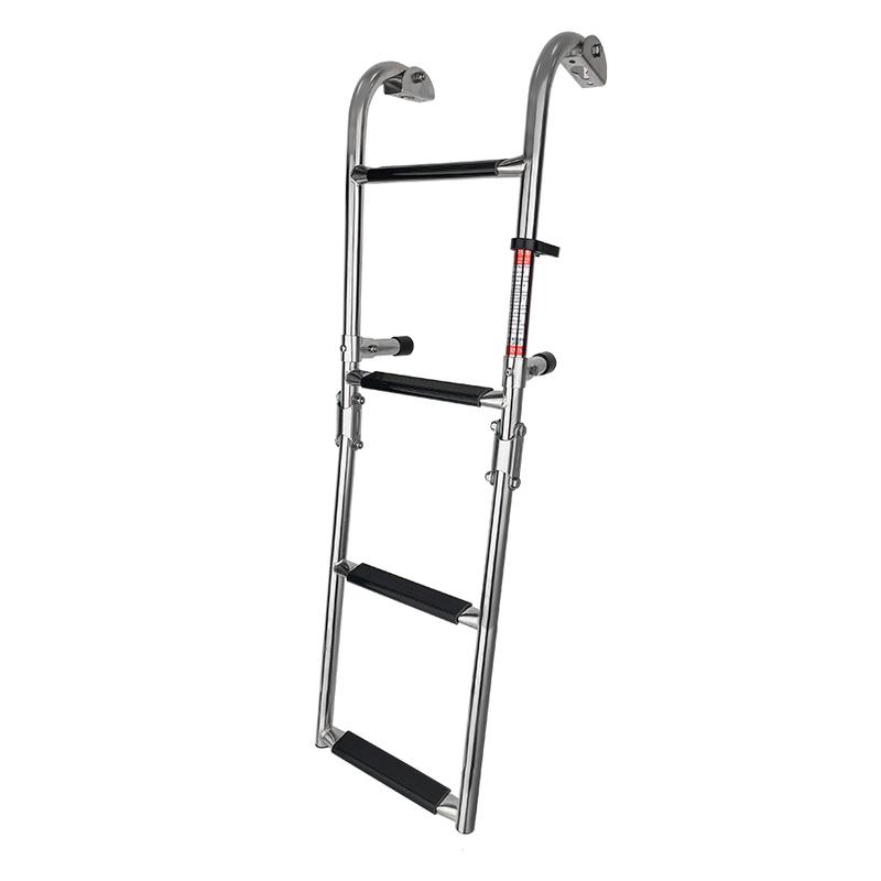 4 Step Marine Boat Accessories Stainless Steel Folding Ladder Marine Pontoon Ladder 2+2 Step for yacht