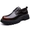 Fashion Casual Business Men's Leather Shoes Minimalist and trendy design styles Outdoor street  Thick soled adult Black classic shoes