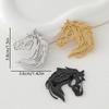 Stainless Steel Metal Horse Brooch For Women Vintage Animal Brooches Jewelry Men Suit Clothes Pin Accessories