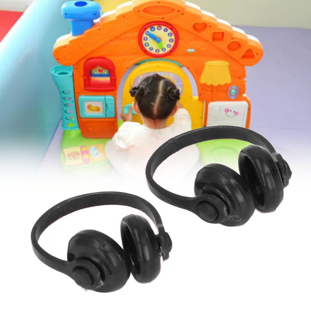 2pcs 1Celsius12 Scale  ature Headset Model High Simulation Lifelike Doll Headphone Decoration