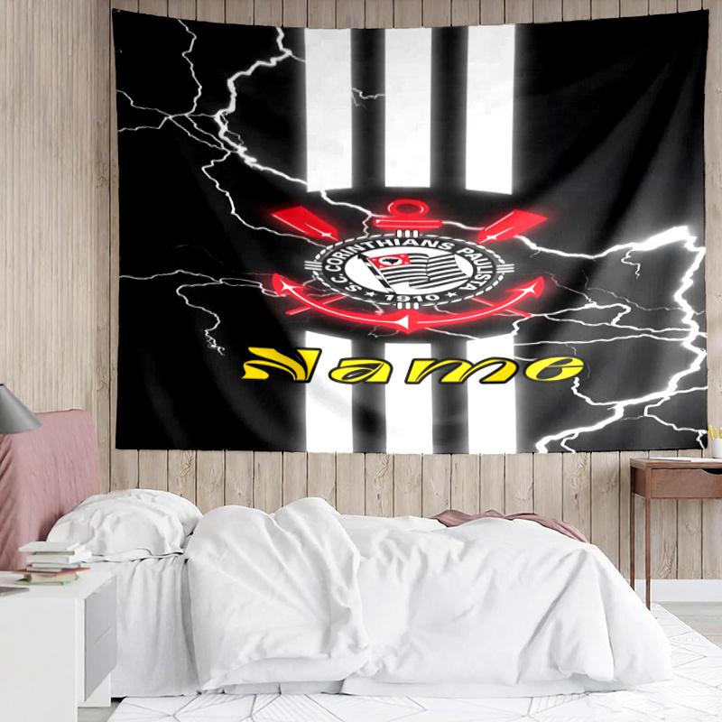 1PC Custom Name Tapestry Corinthians Team Crest Tapestry Accessories for Bedroom,Livingroom, dormitory Room Wall Decor, Fan Birthday Gifts