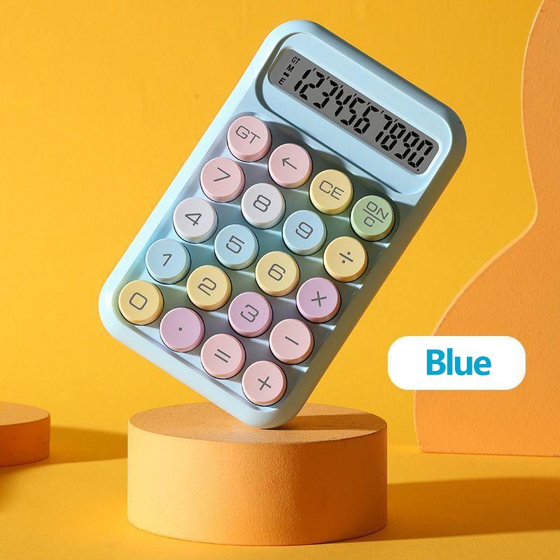 Keyboard Calculator Office 10-Digit Mechanical Buttons Calculator Cute Candy Color School Supplies Students/Finance Stationery