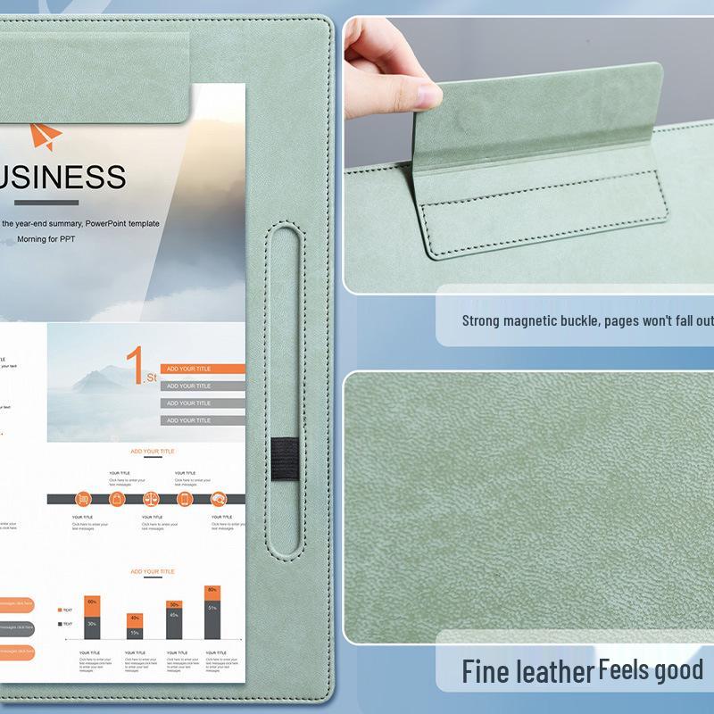 A4 Magnetic Leather Clip Board for Office & Meetings