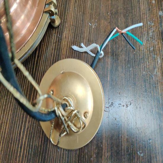 Nautical Marine Waska Brass and Copper Beehive Pendant Light  Wired