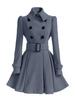 2018 Slim Fit European & American Women's Long Wool Coat with Belt