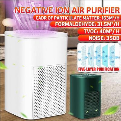Purificateur d'air HEPA USB Ioniseur Générateur Désodorisant Nettoyeur d'air domestique Élimine le formaldéhyde PM2.5 Fumée Odeur Allergies Animaux de compagnie Poils