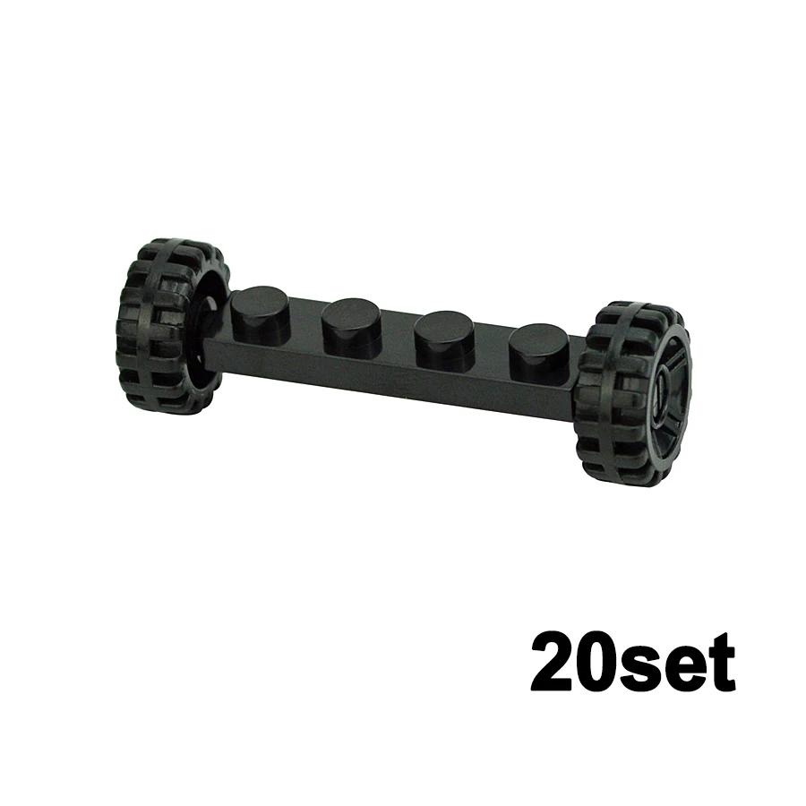 48/80 Stück Mini-Rad Reifen Achse Platte Achsen Pack Set Autoreifen Bausteine Technisches Teil LKW Fahrzeugzubehör Stein Spielzeug