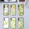 Cute S-Smiski Green Guy Phone Case For Samsung Galaxy A73,A72,A71,A70,A53,A52,A51,Soft Silicone Black Cover