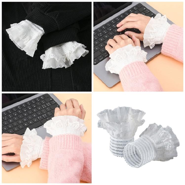 Ruffled False Sleeves for Girls Detachable Ruffled Cuffs Shirt Decorative Cuffs