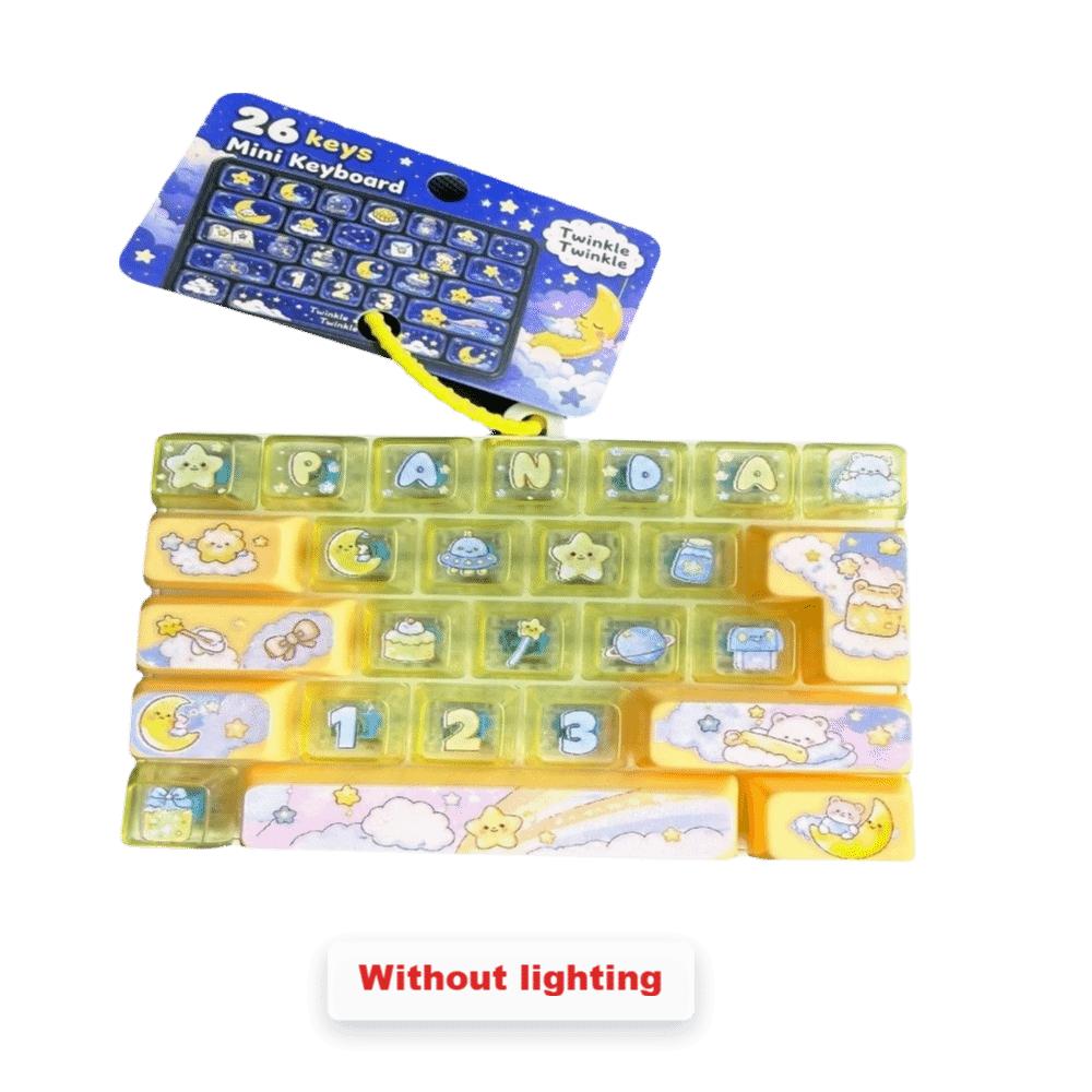 26 Key Decompression Button Toy Mini Keyboard Keyboard Keychain  Hanging Charm