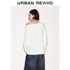 UR Women's 2026 Spring Asymmetric Neck Pleated Long Sleeve T-shirt